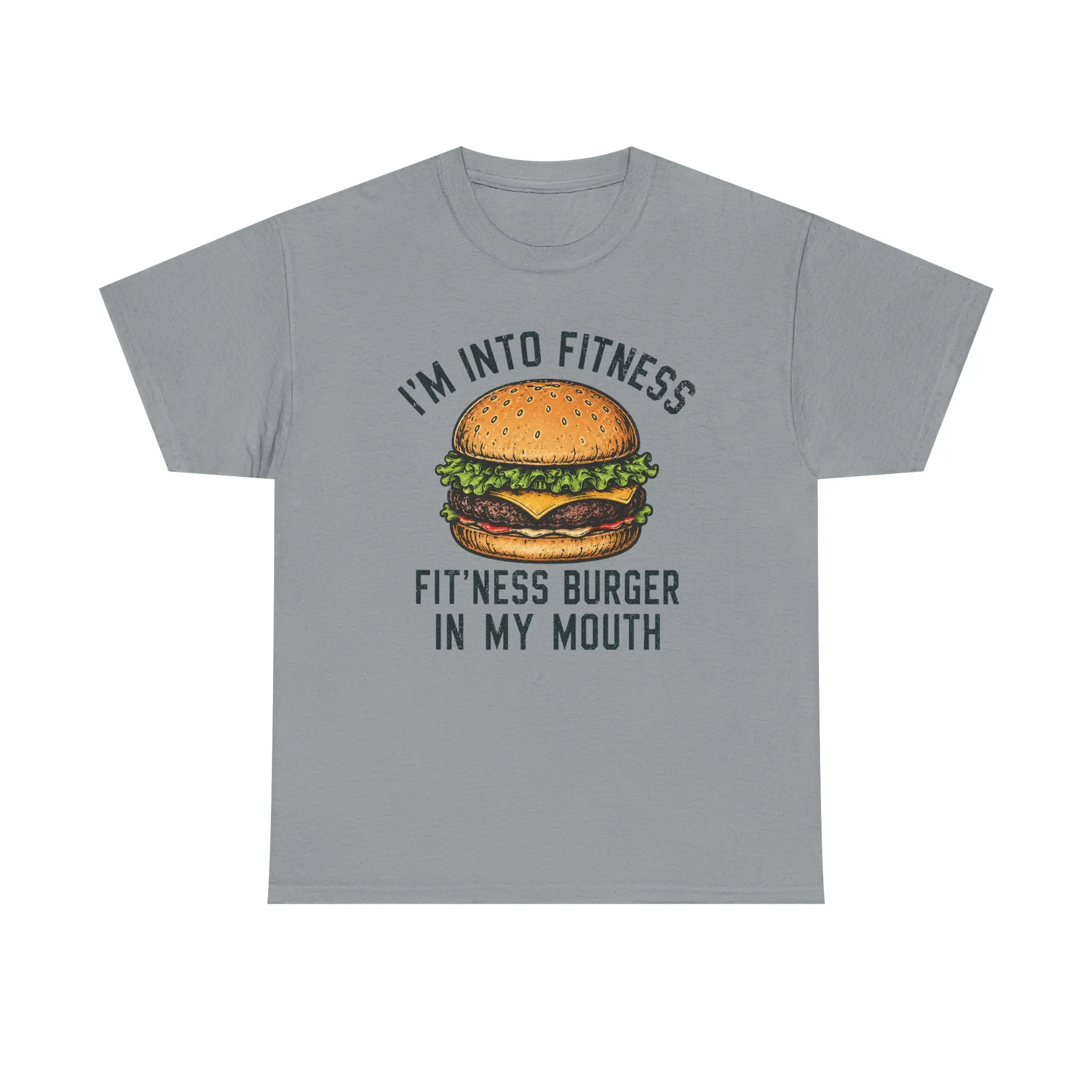 Men's Relaxed Fit Graphic T-Shirt, Funny Burger Print in Oeko-Tex Certified Cotton with Ribbed Crew Neck for Year-Round Comfort, Round Neck, Tee, Knit, Shortsleeve, Casual, Elastic, Menswear, Tops, Fitness, Fabric, Vintage Art, Classic Fit, Dual Printing,