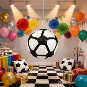 3D Football Pinata, 1 Piece, Theme Party Decoration, Fillable Gift, Perfect for Birthday, World Cup Sports Celebrations, Interactive Game Prop