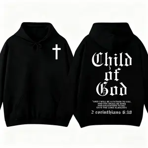 Easter Idea Child of God Bold Christian Graphic Unisex Hoodie 2 Corinthians 6:18 Bible Verse Design Faith Streetwear for Men & Women Long Sleeve Casual Pullover