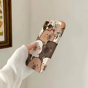 Cute Cartoon Capybara Phone Case for iPhone 16 16e 15 14 13 12 11 Mini Pro Max X XR Xsmax 8 7 Plus, Lens Protection Shockproof Hard PC Back Cover