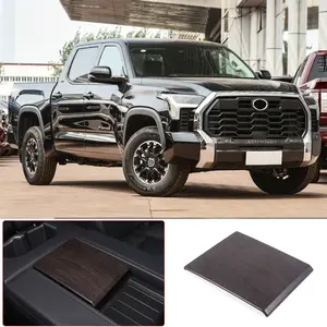 1-piece ABS oak wood grain car armrest box cover trim panel for 2022+ Tundra/Sequoia models