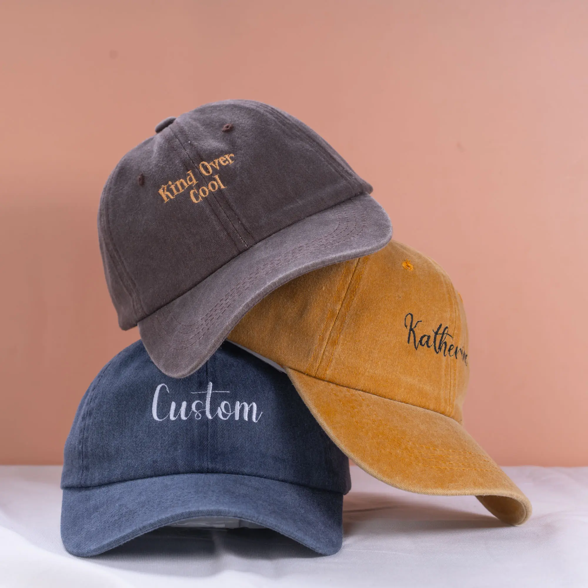 Custom Text Hat, Personalized Embroidered Hat, Vintage Style Trucker Hat