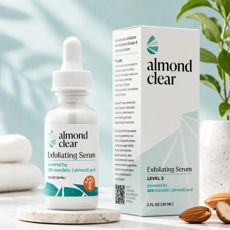 Level 2 Mandelic Acid Body Acne Serum - Clarifying Treatment for Butt & Back Breakouts, Ingrown Hairs, Safe for Sensitive Skin | Daily Skincare, Safe for Sensitive Skin, Skin Repair, Fungus