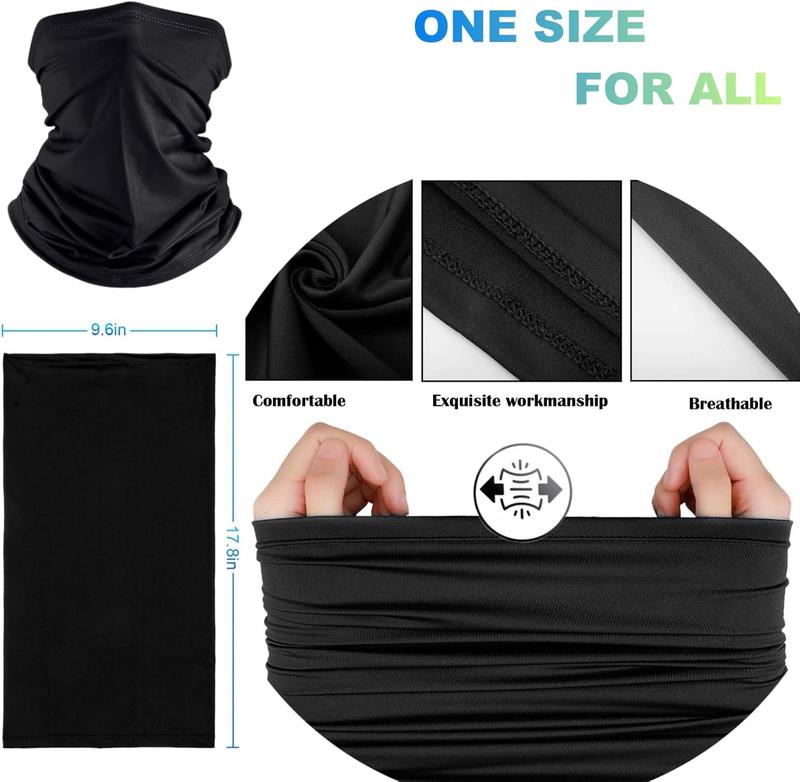 6 Pack Neck Gaiter Face Cover, Breathable Balaclava Bandana Gator Mask with Sun Protection, Multi-Purpose Headwear for Men and Women