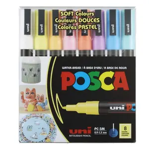 Uni Posca 3M Fine Paint Marker Soft Color Set, 8pk