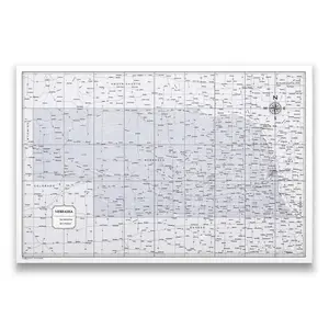 Push Pin Nebraska Map (Pin Board) - Light Gray Color Splash