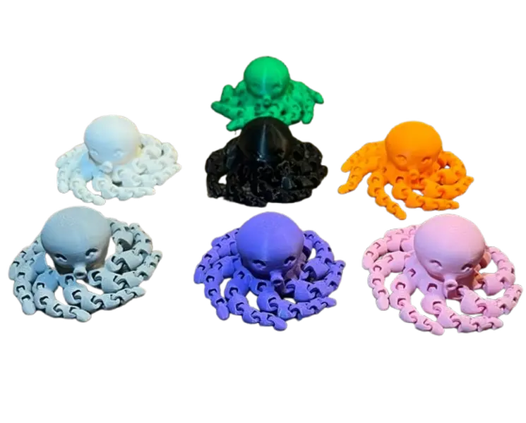 3D Printed Small Articulated Octopus Fidget
