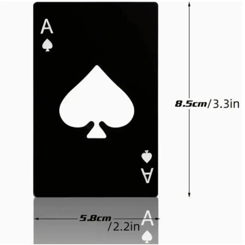 Stainless Steel Poker Shaped Bottle Opener Ace Of Spades Non-slip Manual Beer Opener Compact Design for Wine & Beer Easy Openers Summer Gift