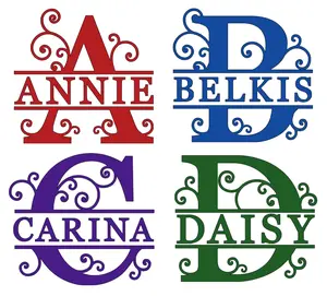 Custom Name Monogram Vinyl Decal Personalized Cursive Lettering Heart Sticker for Organiser, Bottles, Cups, Laptop, Luggage, Car, Truck, Window, Wall