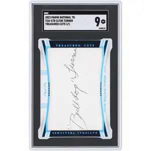 Clyde Turner Chicago Bears Autographed 2023 Panini National Treasures Treasured Cuts #TCU-CTR #1/1 SGC Authenticated 9 Card - Fanatics Authentic Certified