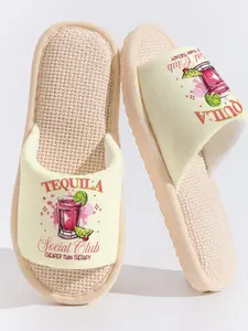 Tequila Cocktail "Social Club" Fun Slogan Slippers Cloud-Feeling Vintage Fun Style Indoor Outdoor Cocktail Lover Must-Have