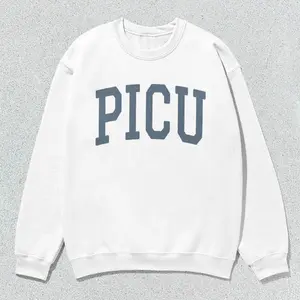 PICU Sweatshirt Pediatric Intensive Care Unit Collegiate Crewneck Sweater Unisex Grey