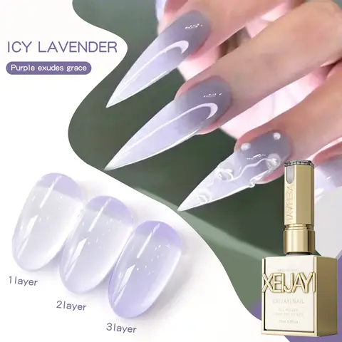 Women's XEIJAYI 1PC 15ML TPO-HEMA-Free Phthalate-Free Aesthetic Decorated Artificial Gel Nail Polish Bottle, Jelly Formula, Moist Gloss Finish, 36-Month Shelf Life, DIY Nail Supplies for Home Use