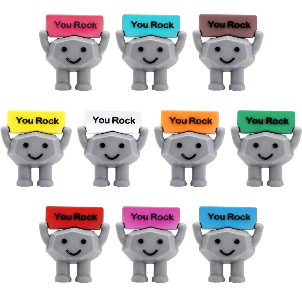 10pcs You Rock Mini Figures, Stocking Stuffers, Goodie Bag Fillers, Goodie Bags Fillers, Inspirational Party Favors, Employee Appreciation Gifts, Bulk Gifts for Coworkers, Ideal for Gifting