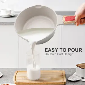 Nonstick Saucepan with Lid, 2 Quart Sauce Pan Milk Pot with Detachable Handle, Nonstick Sauce Pot Compatible for All Stoves, Oven Safe, PTFE & PFOA Free