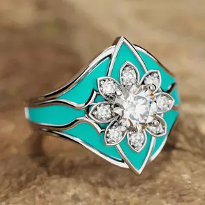 Sunflower Forest Style Micro-Inlaid Zircon Ring for Women – Elegant and Unique Jewelry for Daily Wear, Nature-Inspired Design, Gift for Her, Fashion Accessory