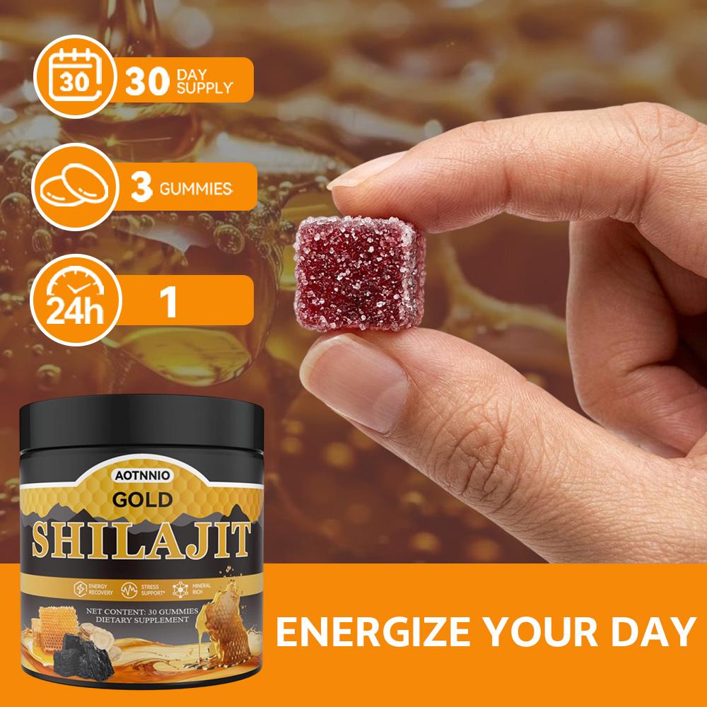 Pure Shilajit Gummies Gold | Boost Energy | 30Gummies|Organic Manuka Honey|for Men Non-GMO
