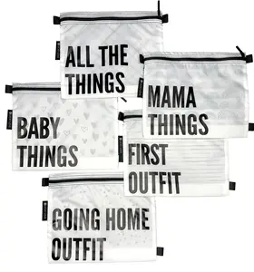 Lucky Love Hospital Bags For Labor and Delivery, Diaper Bag Organizing Pouches and Hospital Bag Essentials For Mom (Hospital Bag | Black & White)