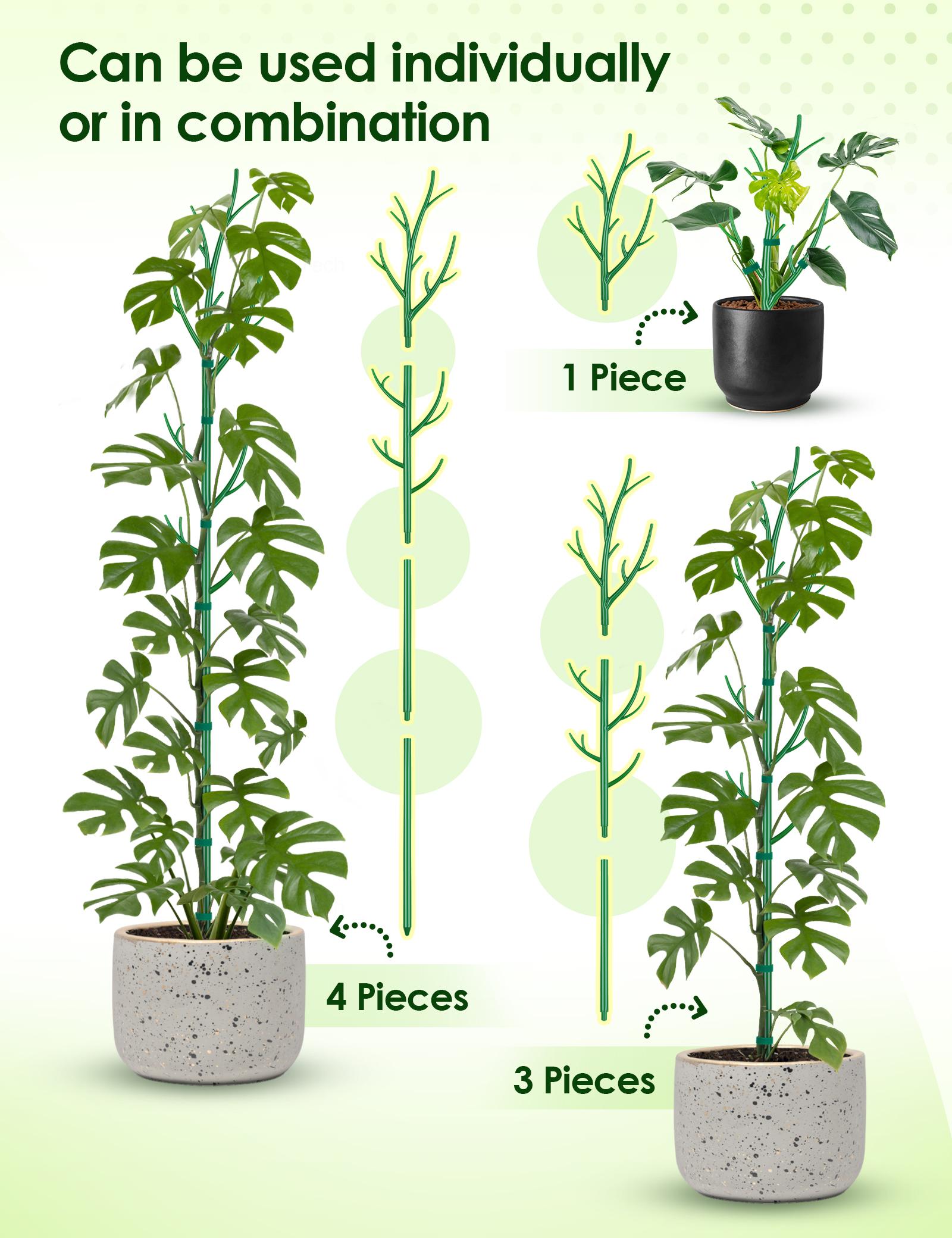 NiHome 50" Plant Support Stakes 5-Pack for Indoor & Outdoor Garden Climbing Plants Enhances Upright Growth -Non-Rotting Plastic Natural Branch Look NiHome 50" Plant Support Stakes 5-Pack for Indoor & Outdoor Garden Climbing Plants Enhances Upright Growth -Non-Rotting Plastic Natural Branch Look