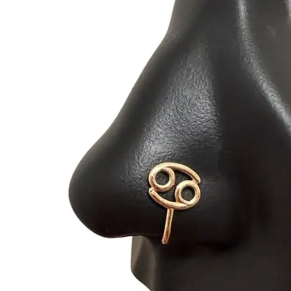 Statement Gold Custom Zodiac Nose Cuff, Faux Nose Rings, Fake Nose Ring, No Piercing Required nose ring