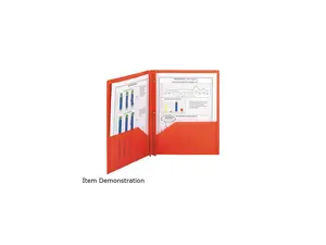 Smead Poly Two-Pocket Folder W/Fasteners, 11 X 8 1/2, Red, 25/Box 87727
