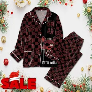 Horror Game Theme Pajama Set for Women Men, Scary Night Sleepwear, Soft Cozy Two Piece Loungewear, Gamer Holiday Gift Idea