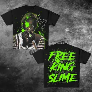 Y2K Graphic "Free King Slime" Personalize Printed Tshirt Casual Cotton