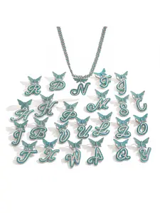 Large butterfly letter pendant paired with a hip-hop style Cuban chain. Novel design, unique style, the perfect clavicle necklace for both men and women. The ideal accessory for club events, travel and parties.
