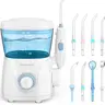 Sawgmore Water Flosser Oral Irrigator, 600 ml Large Capacity, 10 Adjustable Pressures, Electric Flosser for Teeth/Braces, 8 Home Nozzles Oral Irrigator