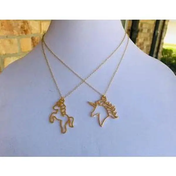 Gold Unicorn Necklace - 16 Inch Chain with Extender & Whole Body or Head Pendant - Unicorn Jewelry Gift for Layering