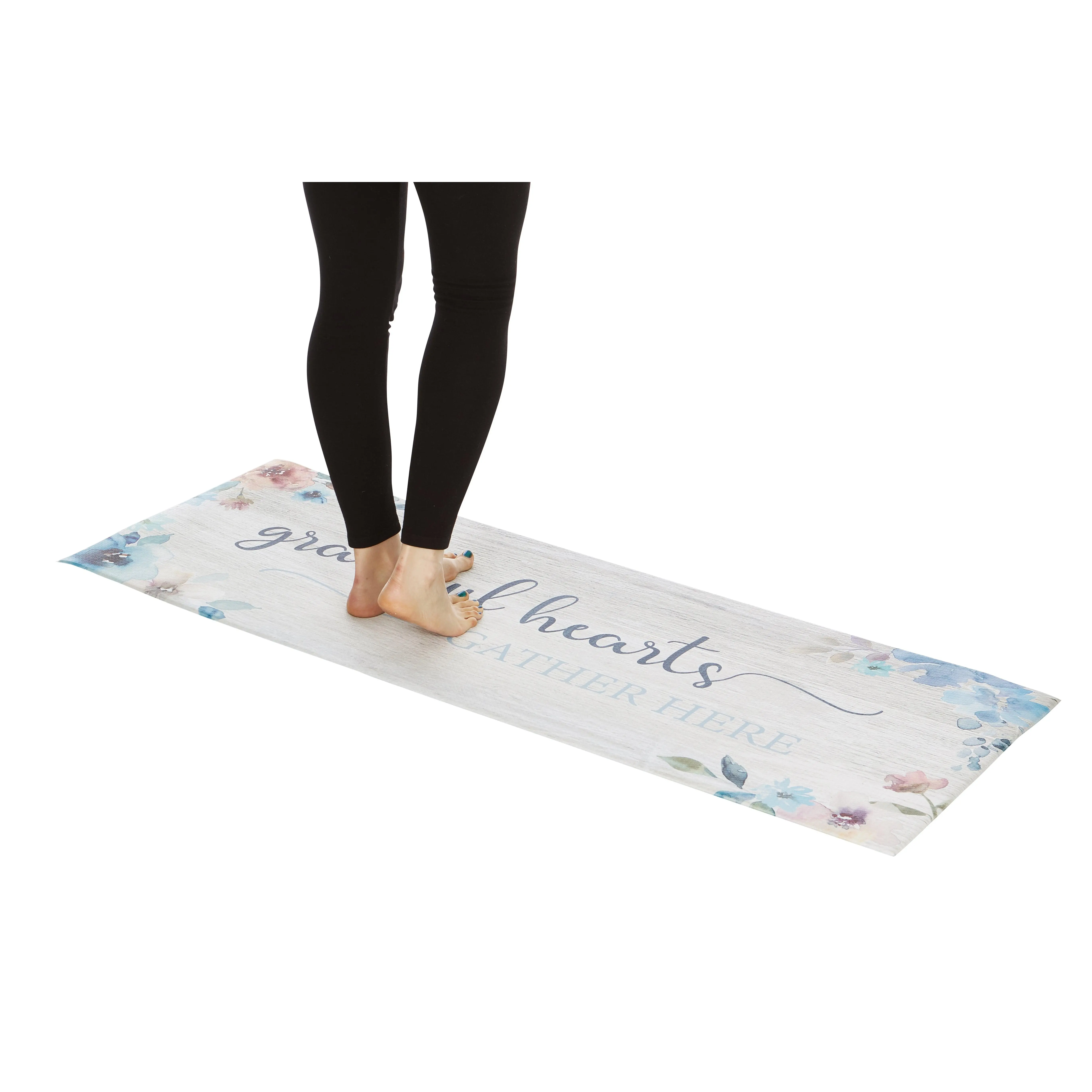 20" x 55" Chic Anti-Fatigue Memory Foam Kitchen Runner Mat (Grateful Hearts Gather)