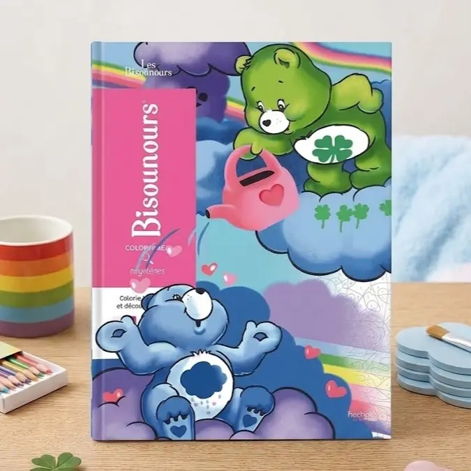 Les Bisounours Disney Coloring Book, Adult Color by Number, Creative Art Activity, Gift Book for Coloring Fans