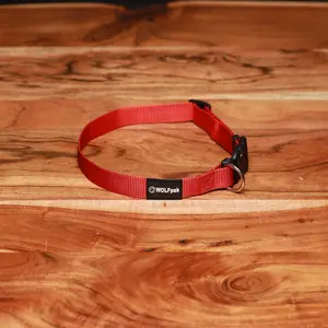 Adjustable Nylon Dog Collar Savage Red Adjustable Nylon Dog Collar Savage Red