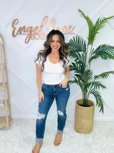 Judy Blue Mid Rise Distressed Boyfriend Denim