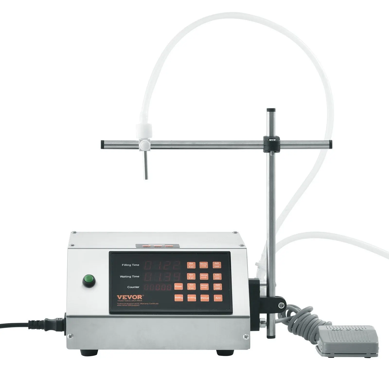 VEVOR Liquid Filling Machine, 5-650ml Filling Capacity, Automatic Bottle Filler Machine, Bottling Machine Peristaltic Pump Digital Control for Milk, Water, Wine, Beverage, Soy Sauce (Single Nozzle)