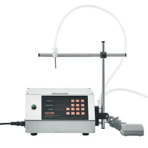 Father's Day Gift VEVOR Liquid Filling Machine, 5-650ml Filling Capacity, Automatic Bottle Filler Machine, Bottling Machine Peristaltic Pump Digital Control for Milk, Water, Wine, Beverage, Soy Sauce (Single Nozzle)