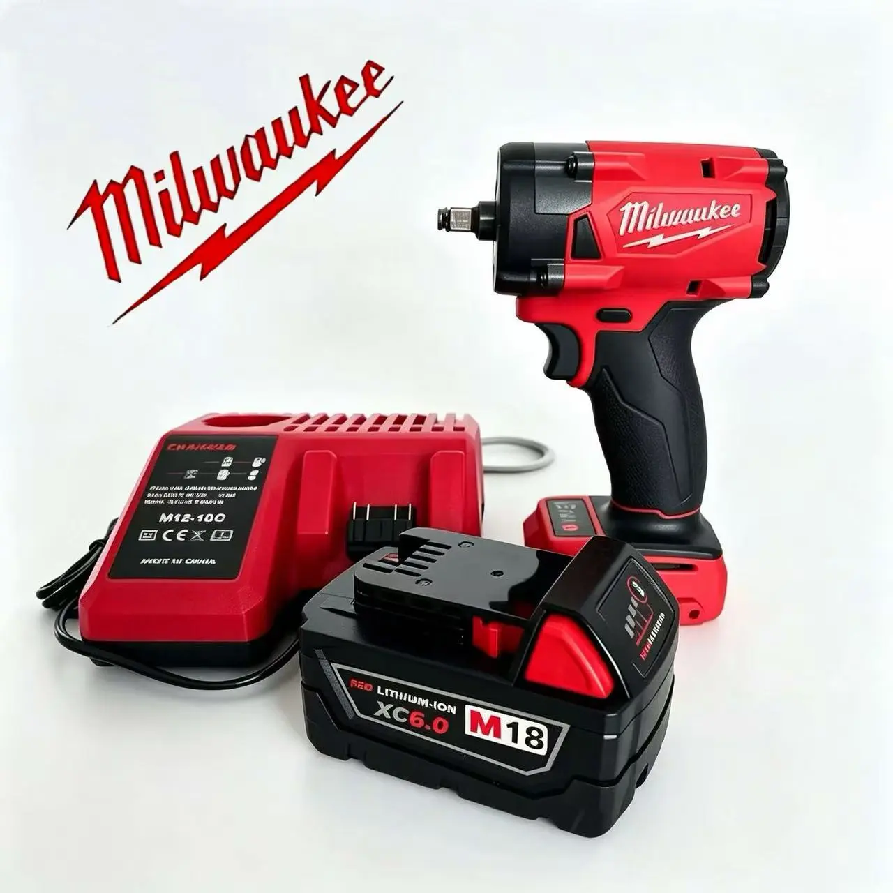 Milwaukee M18 Series 18V 1/2-Inch High-Torque Cordless Impact Wrench, M18 Battery & Charger Kit, Pro-Grade Power Tool for Heavy-Duty Bolts, Auto Work