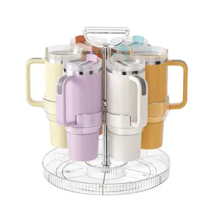 Stanley 360° Rotating Cup Holder Rack for Stanley 40/36/30/20 oz Tumblers,Black Spinning Organizer, Space Saving Kitchen Storage,Sturdy Construction,ldeal Gift for K-Cups, Snacks & Mugs