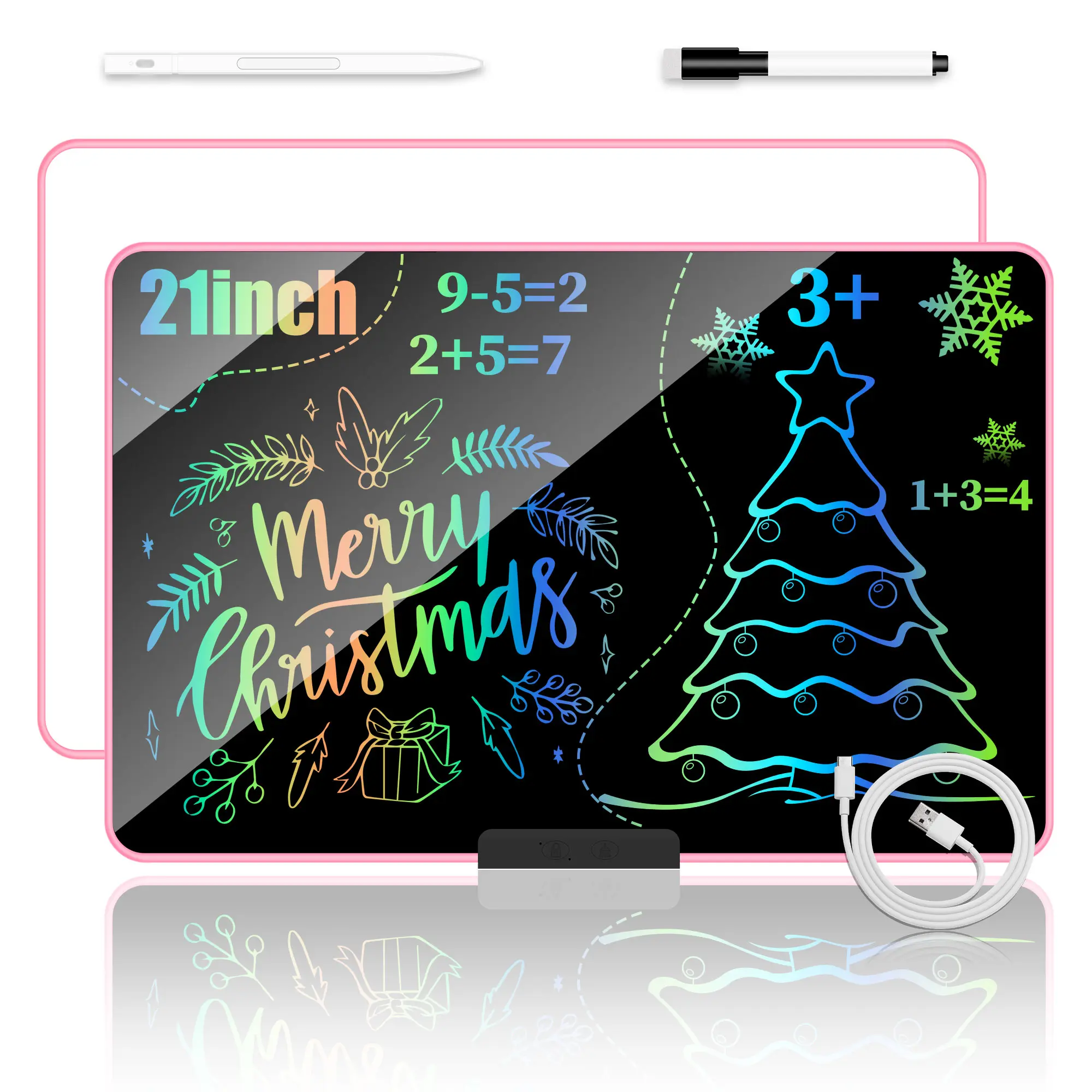 XZBB 21 Inch LCD Writing Tablet for Kids with Stylus One-Tap Erase Lock Function Rechargeable Eye Protection Educational Toy for Boys and Girls