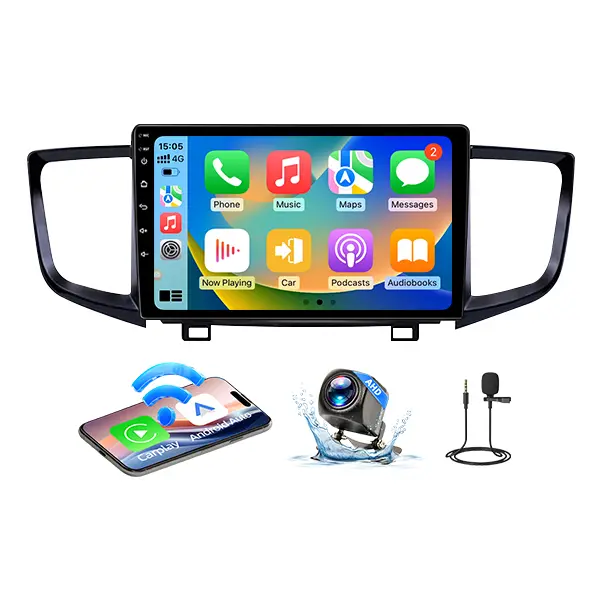 Car stereo for 2016-2019 Honda Pilot with Carplay & Android Auto, 2G+64G, Head Unit 10-Inches, Touch Screen, GPS, Navigation