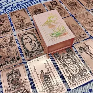 Deluxe Pink Golden Foil Tarot Cards for Divination and Fortune Telling