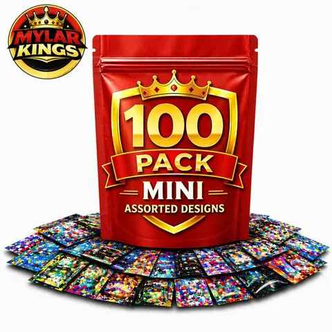 100 Pack Mini 3inx 3.5in Organizer Bags Bundle Assorted Designs