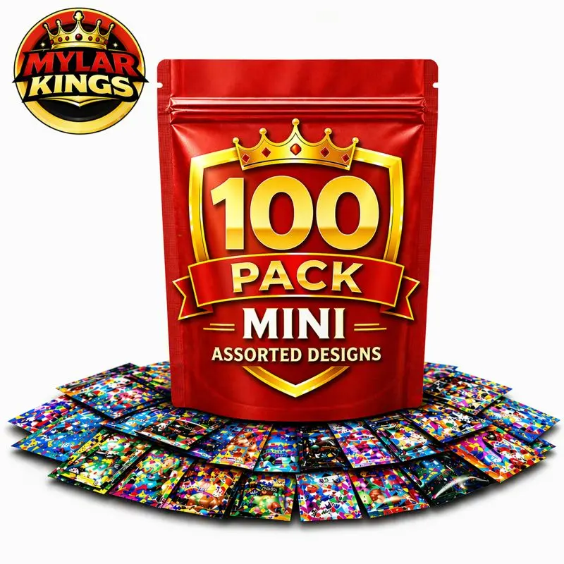 100 Pack Mini 3inx 3.5in Organizer Bags Bundle Assorted Designs