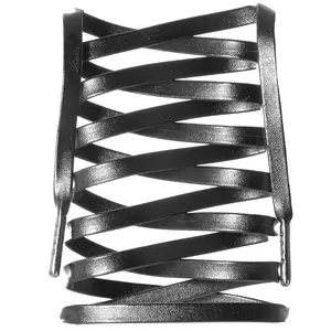 Flat Synthetic Leather Shoelaces w/ Gunmetal Tips