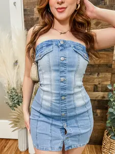 RESTOCK! Carmen Denim Strapless Dress