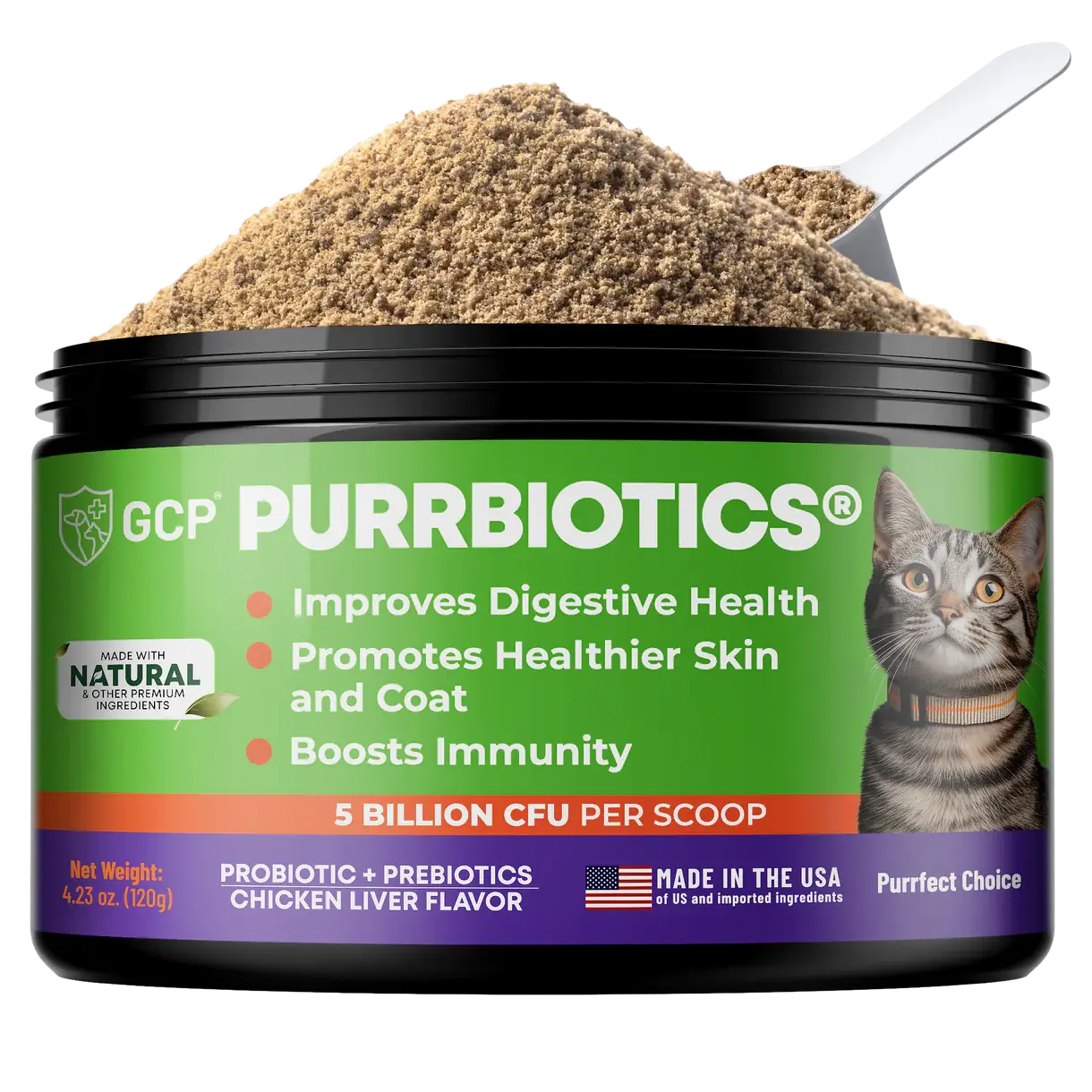 GCP Purrbiotics - Daily Probiotics for Cats - 120 Servings