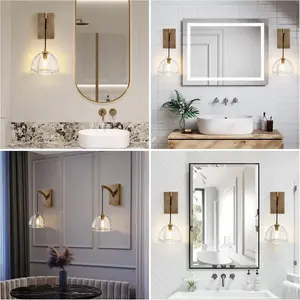 1 - Light Modern Hemisphere Crystal Wallchiere Wall Sconces(Bulbs Included) (Set of 2)