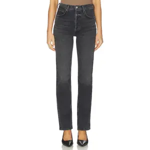 AGOLDE 90s Pinch Waist High Rise Long Straight Jeans in Radius