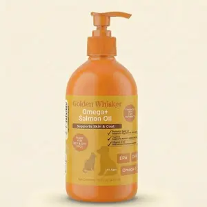 Golden Whisker Salmon Elixir for Cats & Dogs – Triple-Enhanced Omega-3 Formula with Vitamin E, Taurine & Pumpkin Seed Oil for Skin, Coat & Joint Health