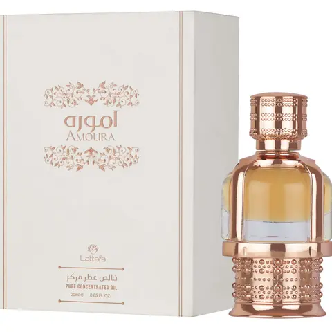 Lattafa Amoura Pure Concentrated Perfumed Oil, 20ml - Long-Lasting, Alcohol-Free Unisex Fragrance with Soft Floral, Amber, and Citrus Notes